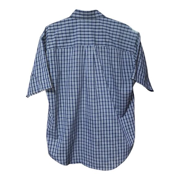 Van Heusen Mens Casual Short Sleeve Wrinkle Free Plaid Shirt Size M 15-15.5 - Picture 2 of 5